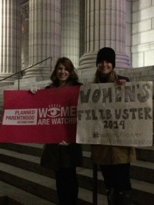 Volunteers with the Women's Filibuster in the wee hours after midnight - courtesy of Progress Missouri